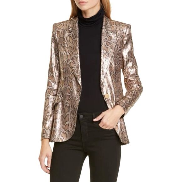 IEENA for Mac Duggal Sequin Leopard Print Blazer Sz 6 NWT - Picture 3 of 16
